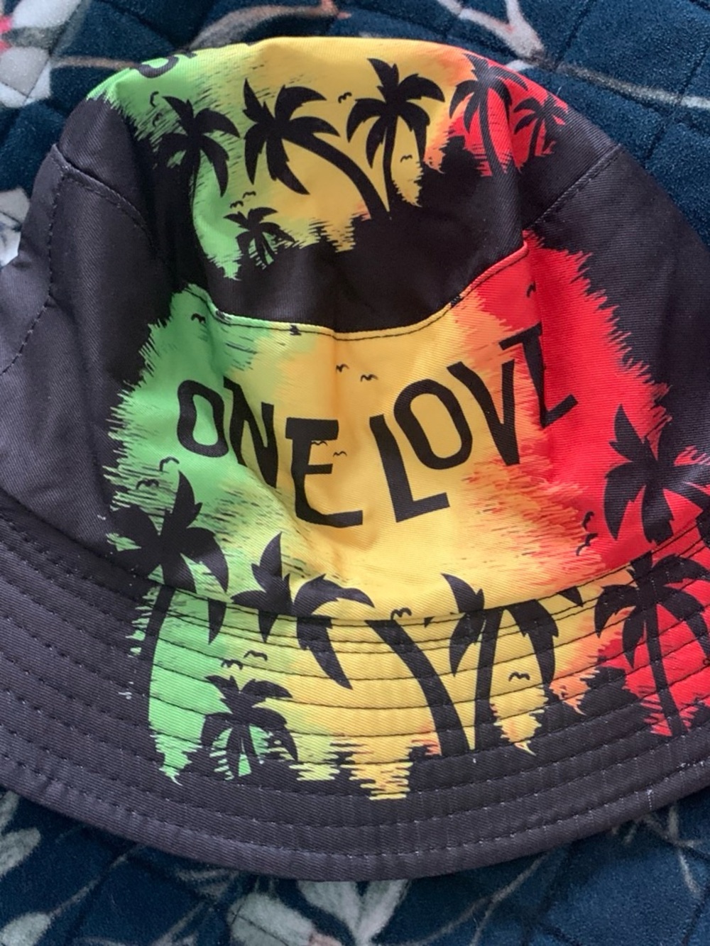 One Love Rasta Palm Tree Bucket Hat